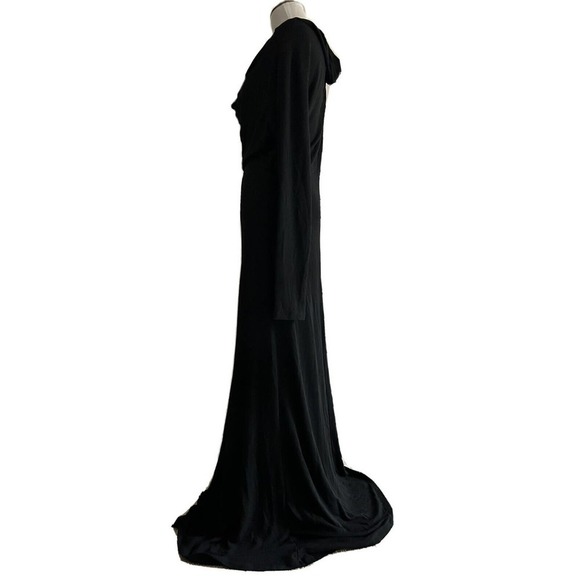 Flo Atelier | Handmade Women's Black Long Sleeve Cowl Neck Maxi Dress Size M - Picture 6 of 12